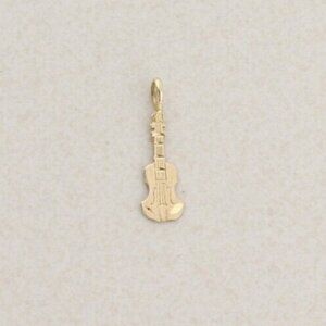 Pendant Only 14k Yellow Gold Guitar Pendant 7/8" x 1/4"